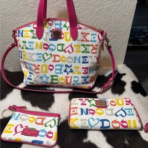 Dooney & Bourke Colorful Letter Print Shoulder Bag Set
